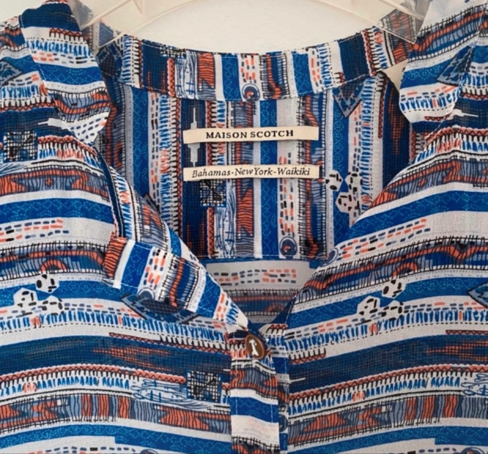 Maison Scotch boho printjurk S 36 blauw roest – photo 8